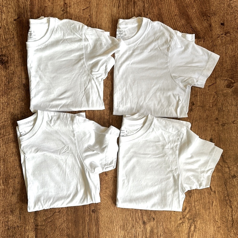 4 pack white t-shirts